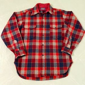 Pendleton Red and Blue Plaid Shirt Jacket